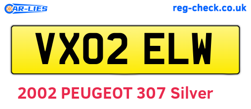 VX02ELW are the vehicle registration plates.