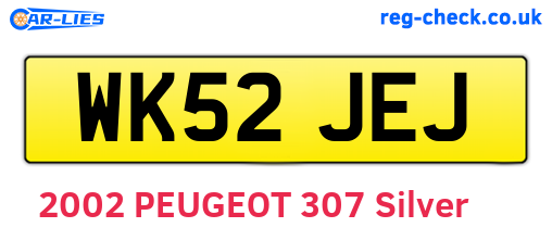 WK52JEJ are the vehicle registration plates.