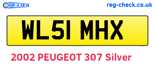 WL51MHX are the vehicle registration plates.