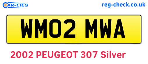 WM02MWA are the vehicle registration plates.