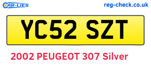 YC52SZT are the vehicle registration plates.