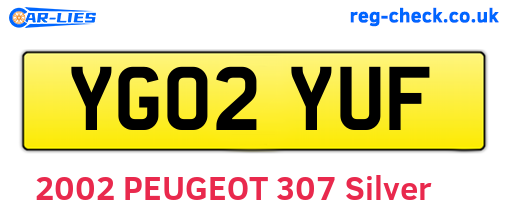YG02YUF are the vehicle registration plates.