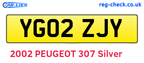 YG02ZJY are the vehicle registration plates.