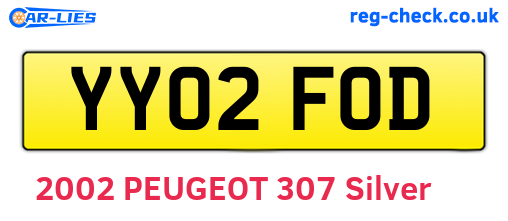 YY02FOD are the vehicle registration plates.