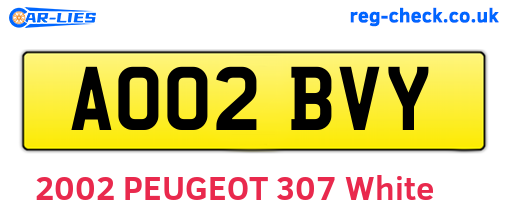 AO02BVY are the vehicle registration plates.