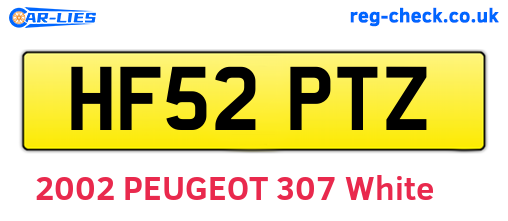HF52PTZ are the vehicle registration plates.