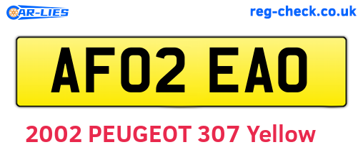 AF02EAO are the vehicle registration plates.