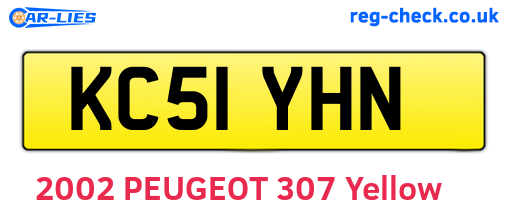 KC51YHN are the vehicle registration plates.