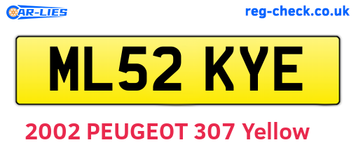 ML52KYE are the vehicle registration plates.