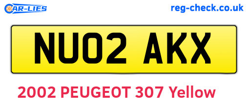 NU02AKX are the vehicle registration plates.