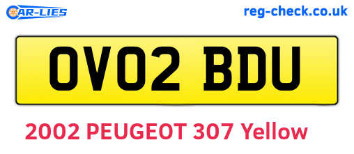 OV02BDU are the vehicle registration plates.