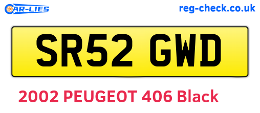 SR52GWD are the vehicle registration plates.
