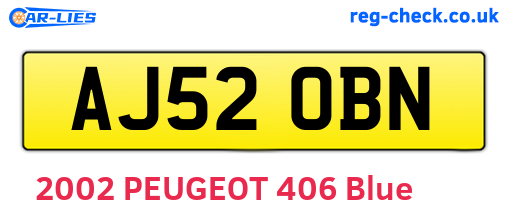 AJ52OBN are the vehicle registration plates.