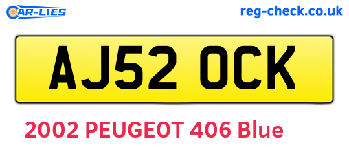 AJ52OCK are the vehicle registration plates.
