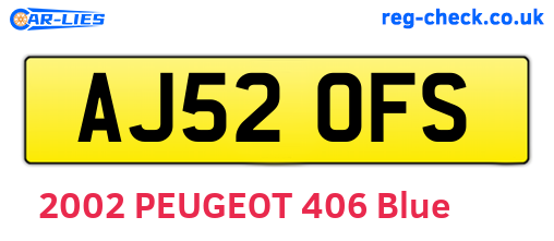 AJ52OFS are the vehicle registration plates.