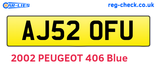 AJ52OFU are the vehicle registration plates.