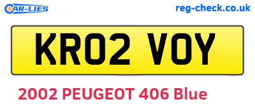 KR02VOY are the vehicle registration plates.