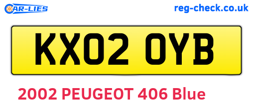 KX02OYB are the vehicle registration plates.