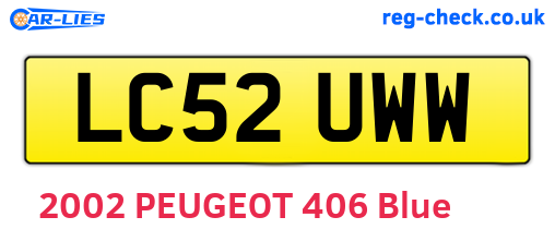 LC52UWW are the vehicle registration plates.