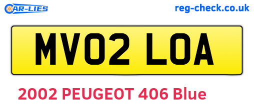 MV02LOA are the vehicle registration plates.