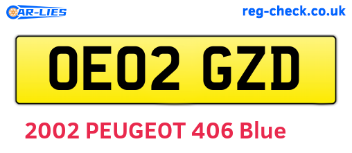 OE02GZD are the vehicle registration plates.