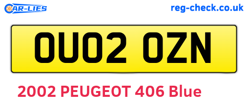 OU02OZN are the vehicle registration plates.