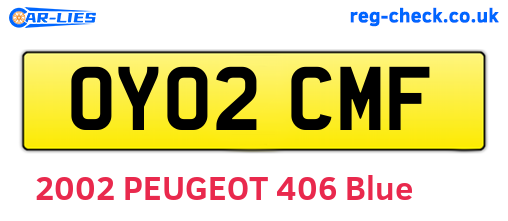 OY02CMF are the vehicle registration plates.