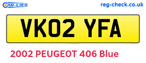 VK02YFA are the vehicle registration plates.