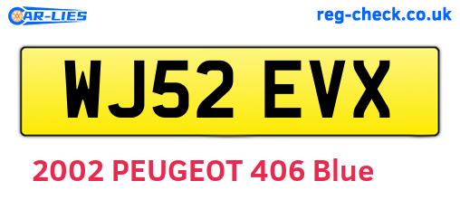 WJ52EVX are the vehicle registration plates.
