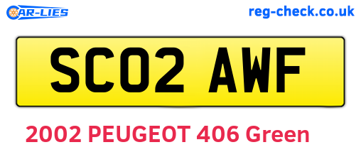 SC02AWF are the vehicle registration plates.