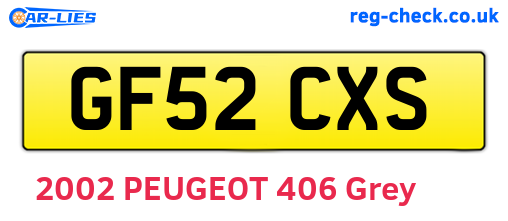 GF52CXS are the vehicle registration plates.