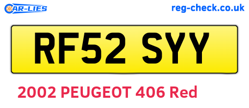 RF52SYY are the vehicle registration plates.