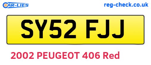 SY52FJJ are the vehicle registration plates.