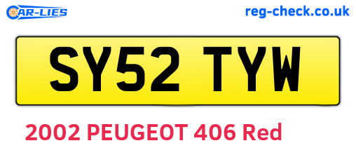 SY52TYW are the vehicle registration plates.