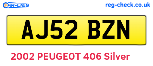 AJ52BZN are the vehicle registration plates.