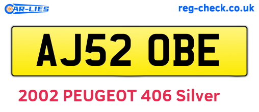 AJ52OBE are the vehicle registration plates.