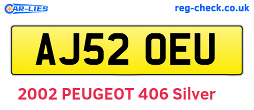 AJ52OEU are the vehicle registration plates.