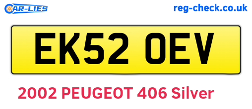 EK52OEV are the vehicle registration plates.