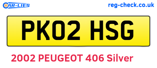 PK02HSG are the vehicle registration plates.