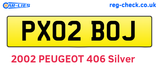 PX02BOJ are the vehicle registration plates.