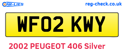 WF02KWY are the vehicle registration plates.