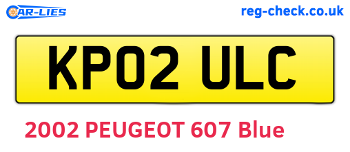 KP02ULC are the vehicle registration plates.