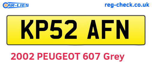 KP52AFN are the vehicle registration plates.