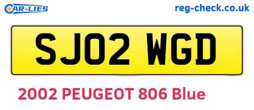 SJ02WGD are the vehicle registration plates.