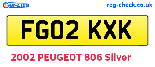 FG02KXK are the vehicle registration plates.
