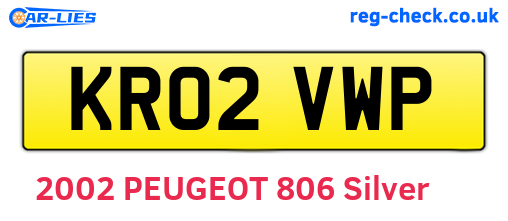 KR02VWP are the vehicle registration plates.
