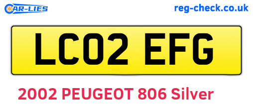 LC02EFG are the vehicle registration plates.