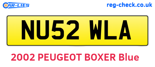 NU52WLA are the vehicle registration plates.