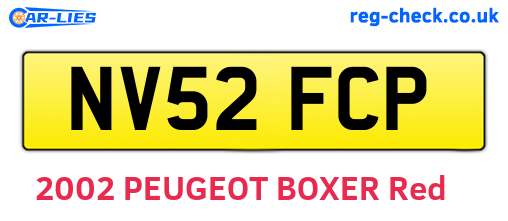 NV52FCP are the vehicle registration plates.