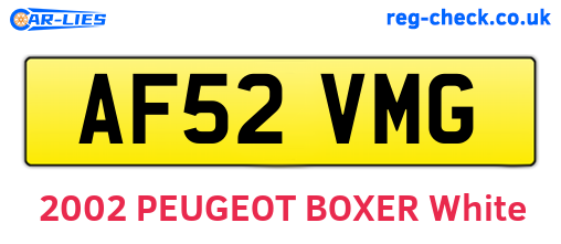 AF52VMG are the vehicle registration plates.